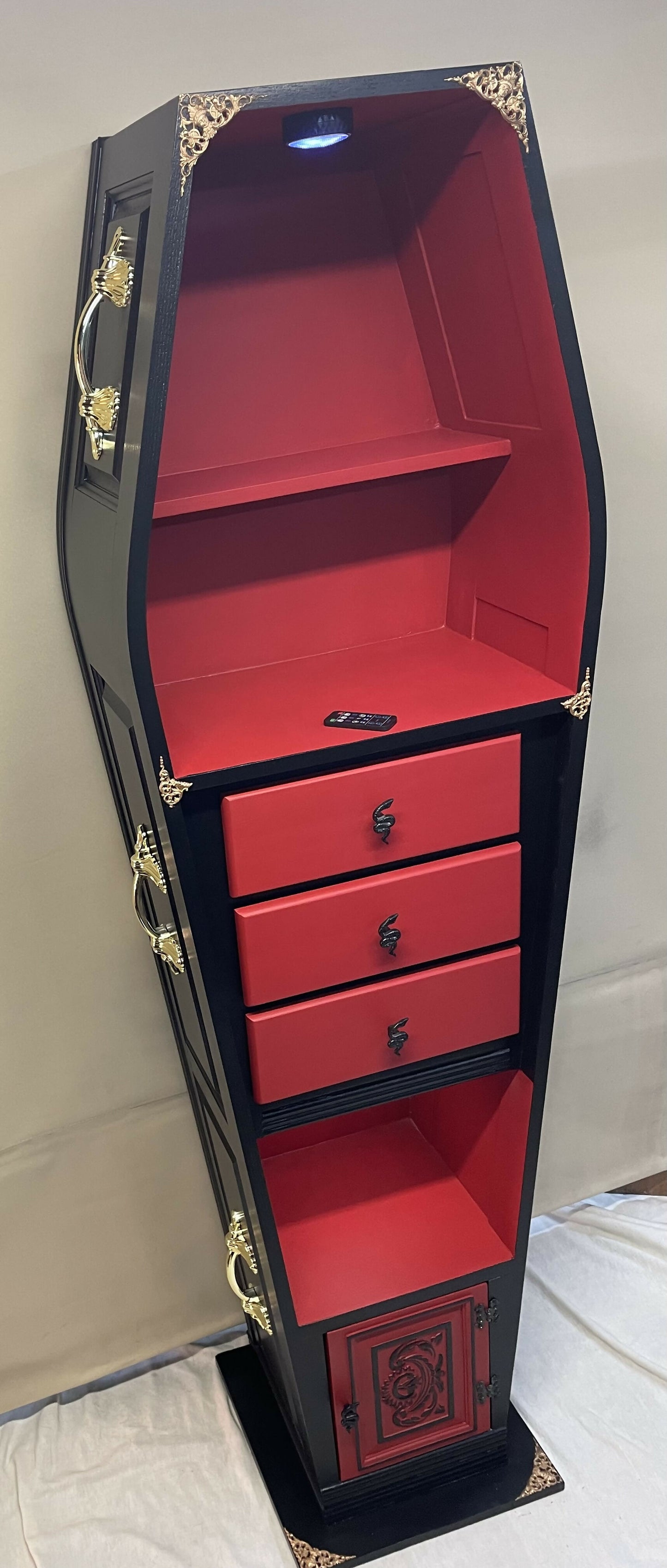 Genuine Oak Coffin Display Storage Unit