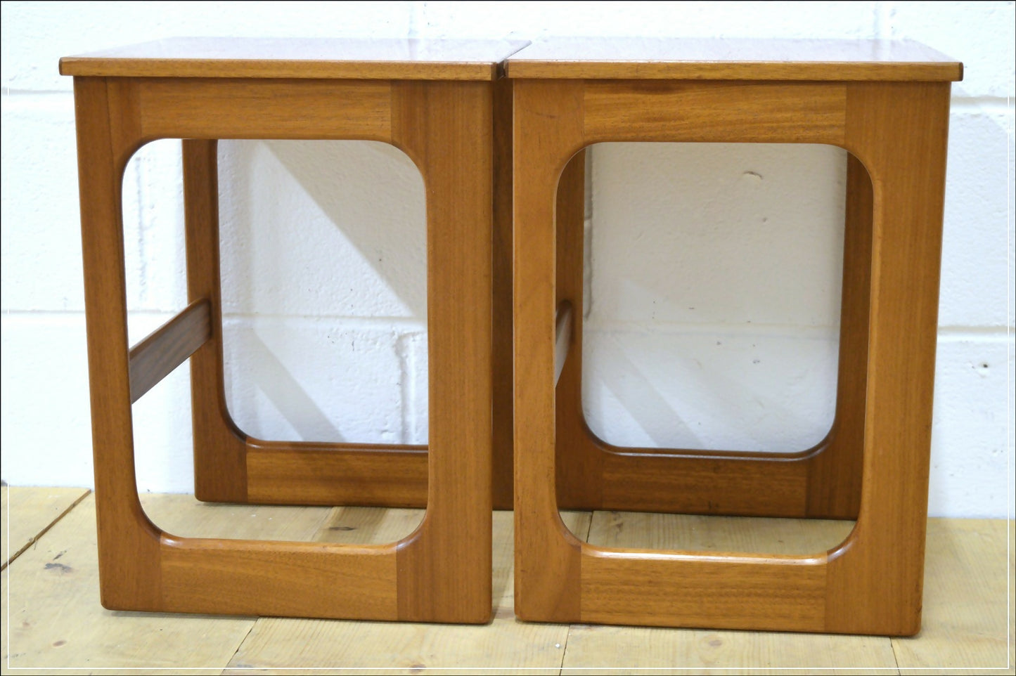 Vintage Bedside Table Set Of 2 Pair McIntosh Teak Mid Century Danish Design