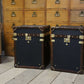 Vintage Black Millerain Handmade End tables - English bespoke storage trunks