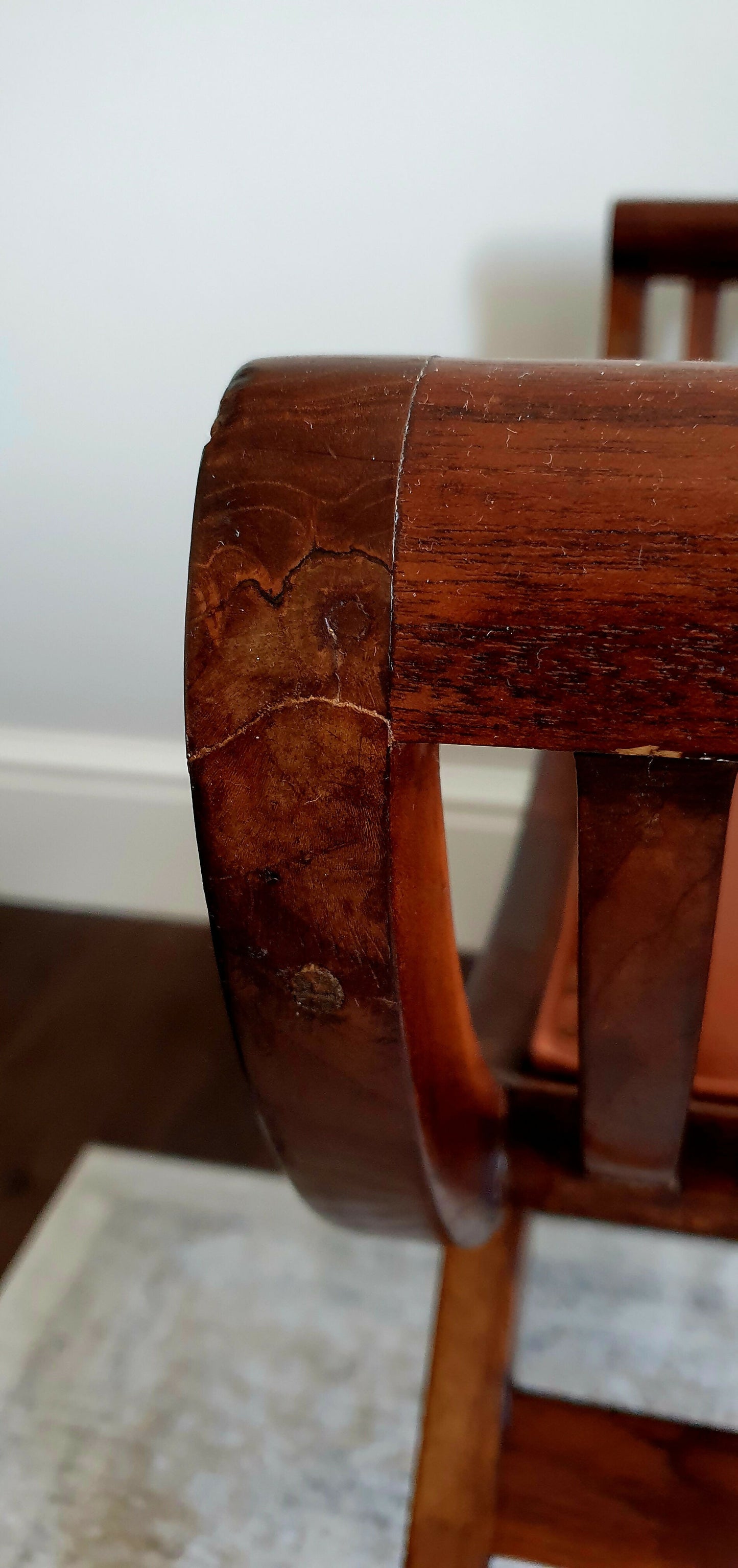 Vintage Carule Stool/Seat Indonesian Teak, Leather Padded Seat Cushion A Beauty!