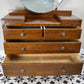 Vintage Carved Oak Dressing Table with Mirror 1930s