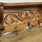 Coat Rack Vintage French Carved Oak Wall Mounted 5 Hooks Rack Hanger LOT 6367