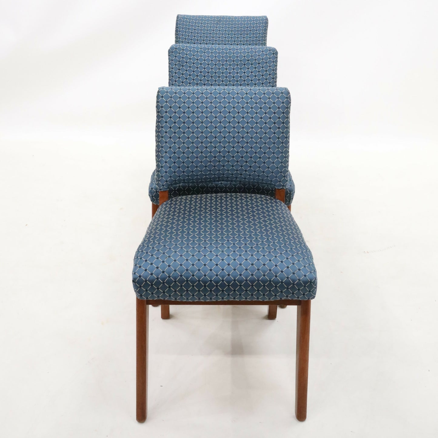 3 Retro Teak Chairs Blue/Teal Upholstery Scandinavian Style FREE UK Delivery. SBR8497/2710C