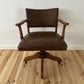 Antique Oak Captain's Swivel Chair, Edwardian Vintage Office Desk Chair, Period Revolving Chair, Victorian Study Seat, Home Office Furniture