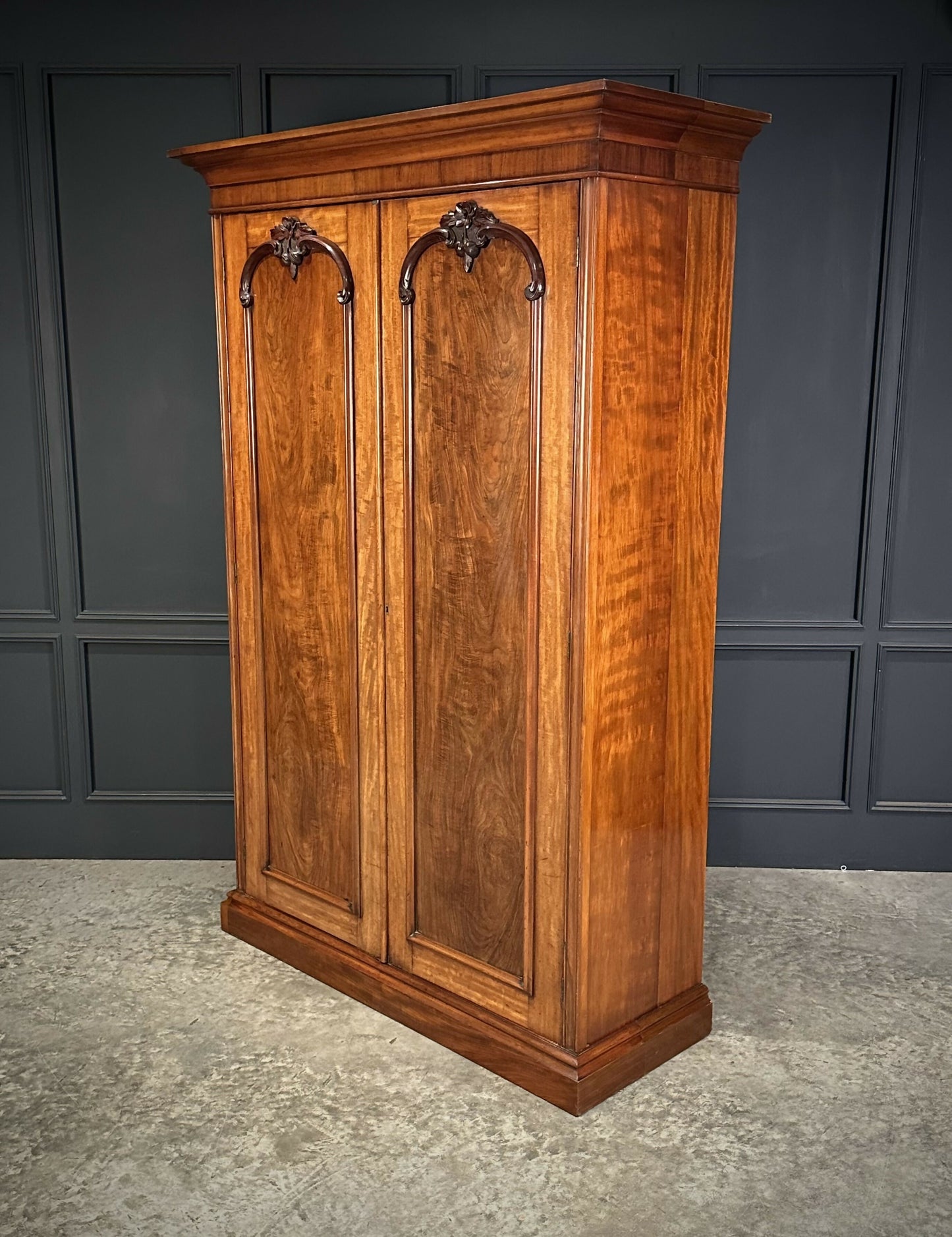 Vintage Victorian Mahogany Double Wardrobe
