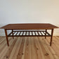 Mid Century Danish Teak Coffee Table Vintage Retro MCM Surfboard Style Coffee Table