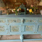 Vintage Farmhouse Sideboard/Large Carved Sideboard/Statement Piece