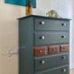 Stag Minstrel Chest of 7 Drawers upcycled in two tones Midcentury Modern