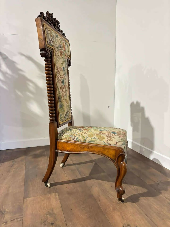 Victorian Walnut Prie-Dieu with Tapestry Upholstery Circa: 1870