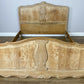 Bed Vintage French Louis XVI Oak King Size Bed Frame Carved Headboard LOT 6372