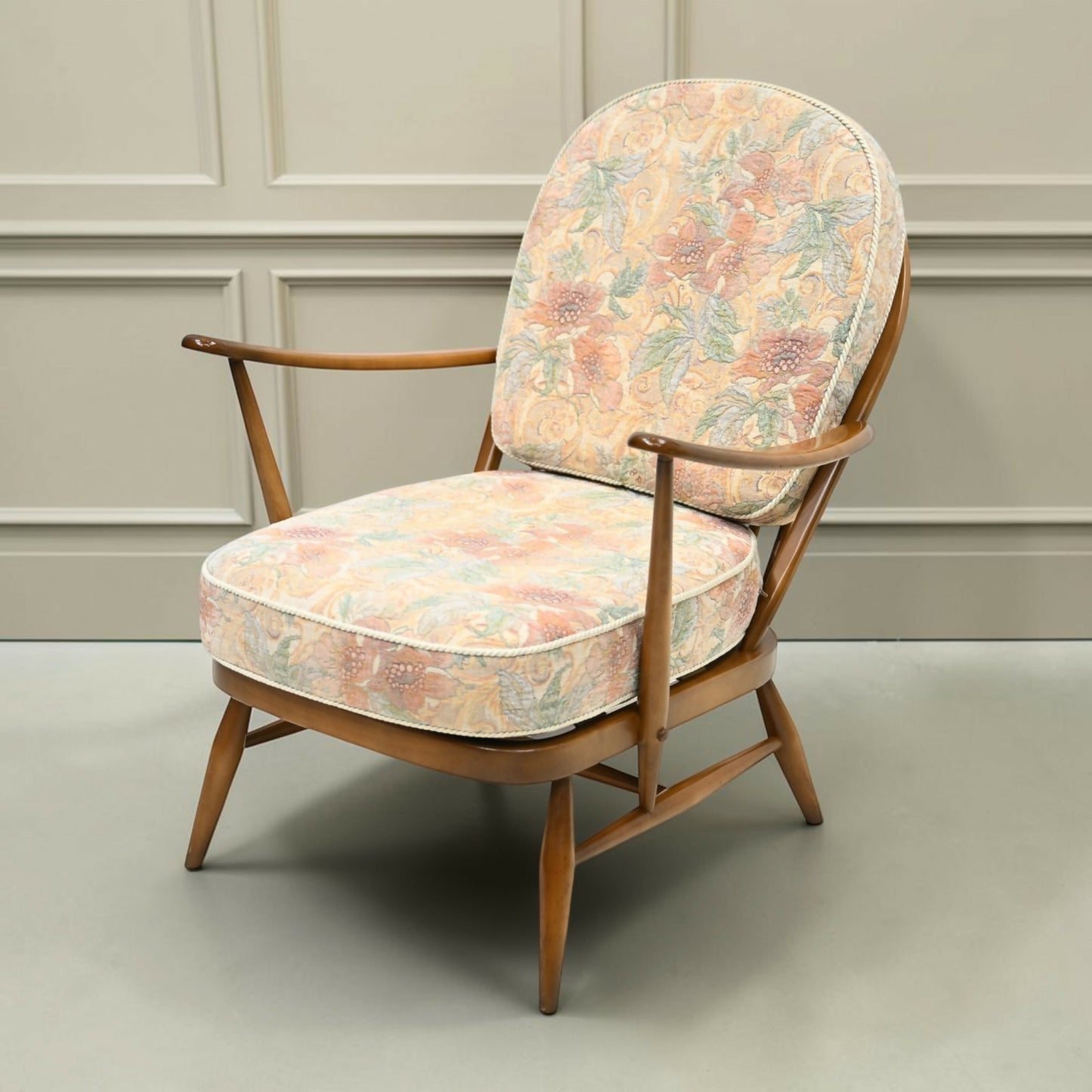 Ercol Windsor Easy Chair Model 203 1970s New Webbing Light Finish FREE* Delivery