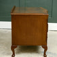 Small Burr Walnut Serpentine Chest of Drawers / Bedside Table - Queen Anne Legs