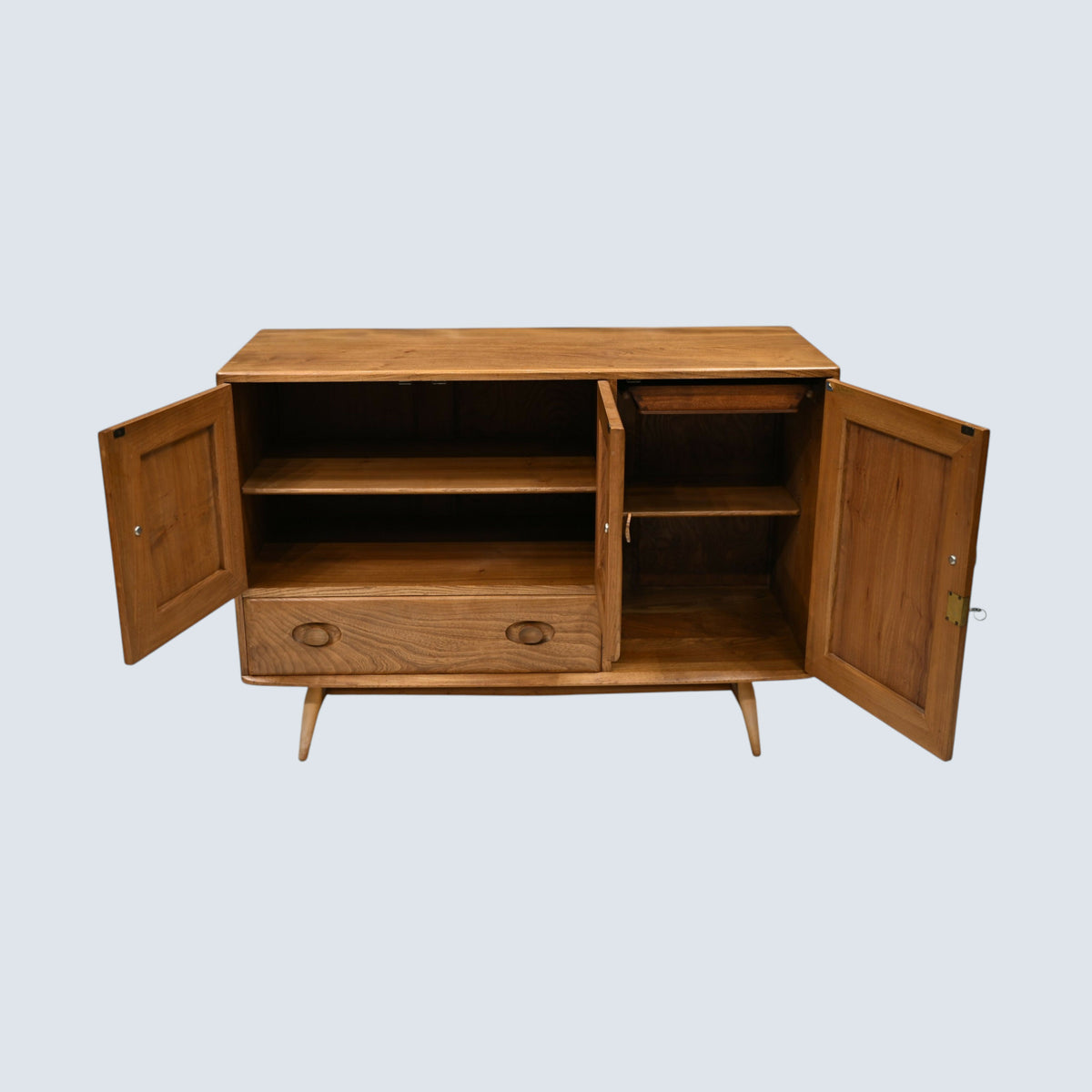 Ercol Sideboard Double Cupboard with Drawer Light Finish VGC FREE UK Delivery*