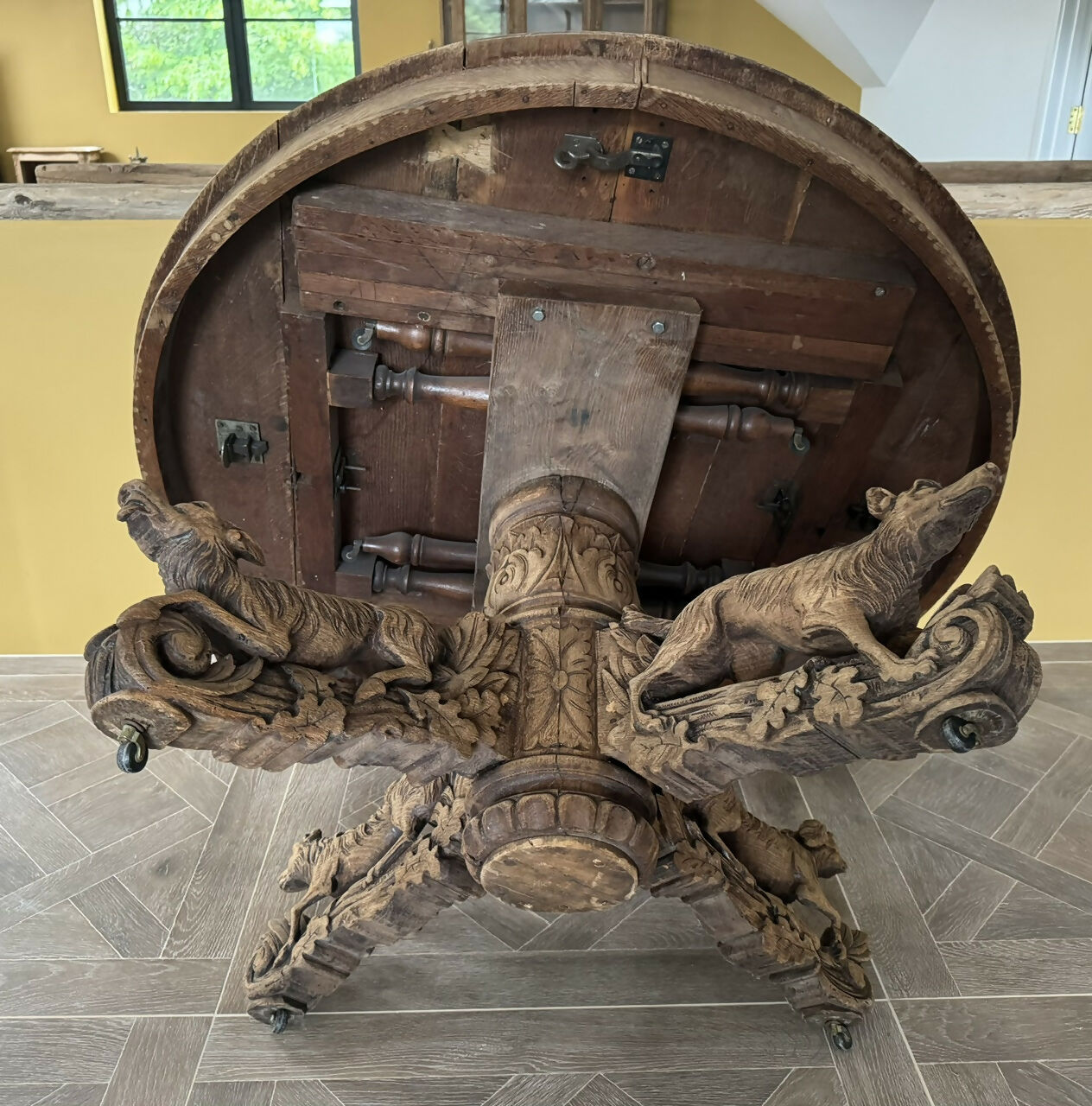 Wonderful French Oak Hunting Centre Table