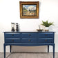 Vintage Navy Six Drawer Stag Sideboard