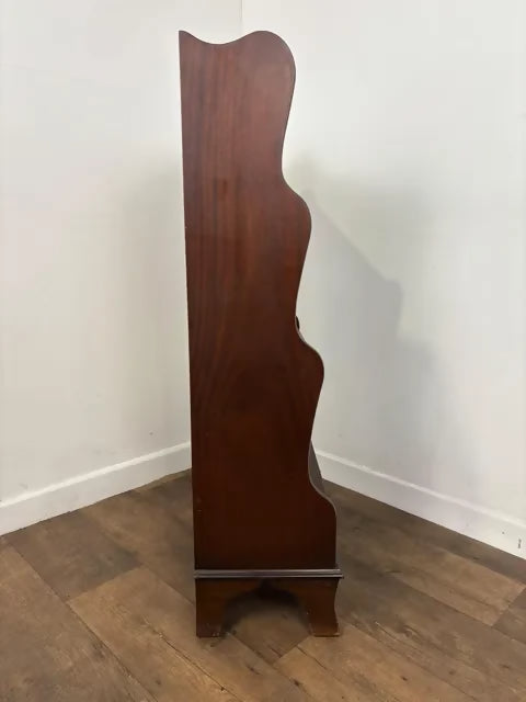 Vintage Mahogany Four Shelf Waterfall Bookcase
