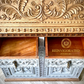 Antique Oak Carved Writing Desk Bureau Ornate