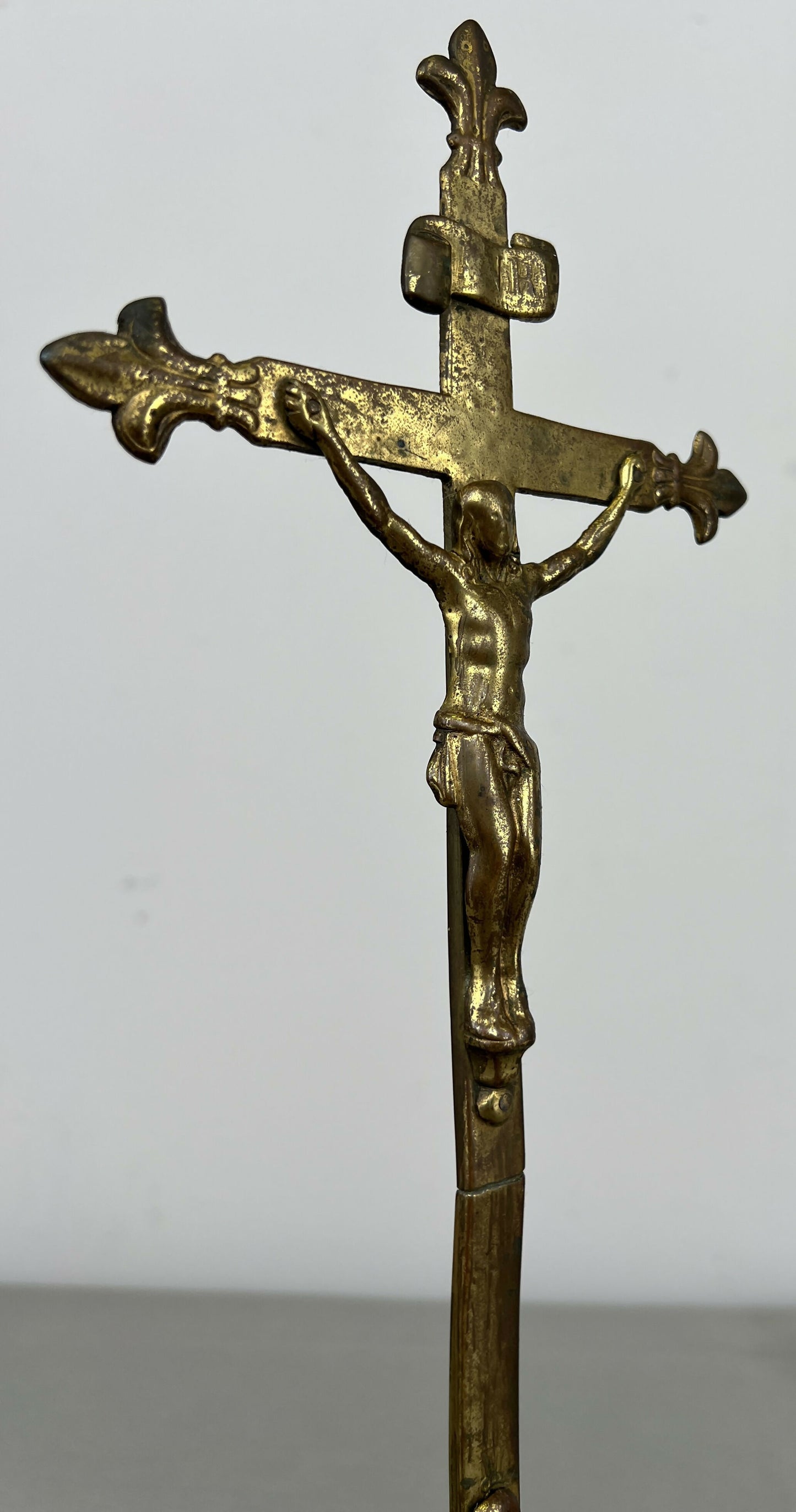 Crucifix Vintage French Style Religious Cross Ornate Freestanding LOT 6425