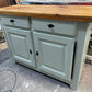 Beautiful Solid Sideboard Sage & Natural Top