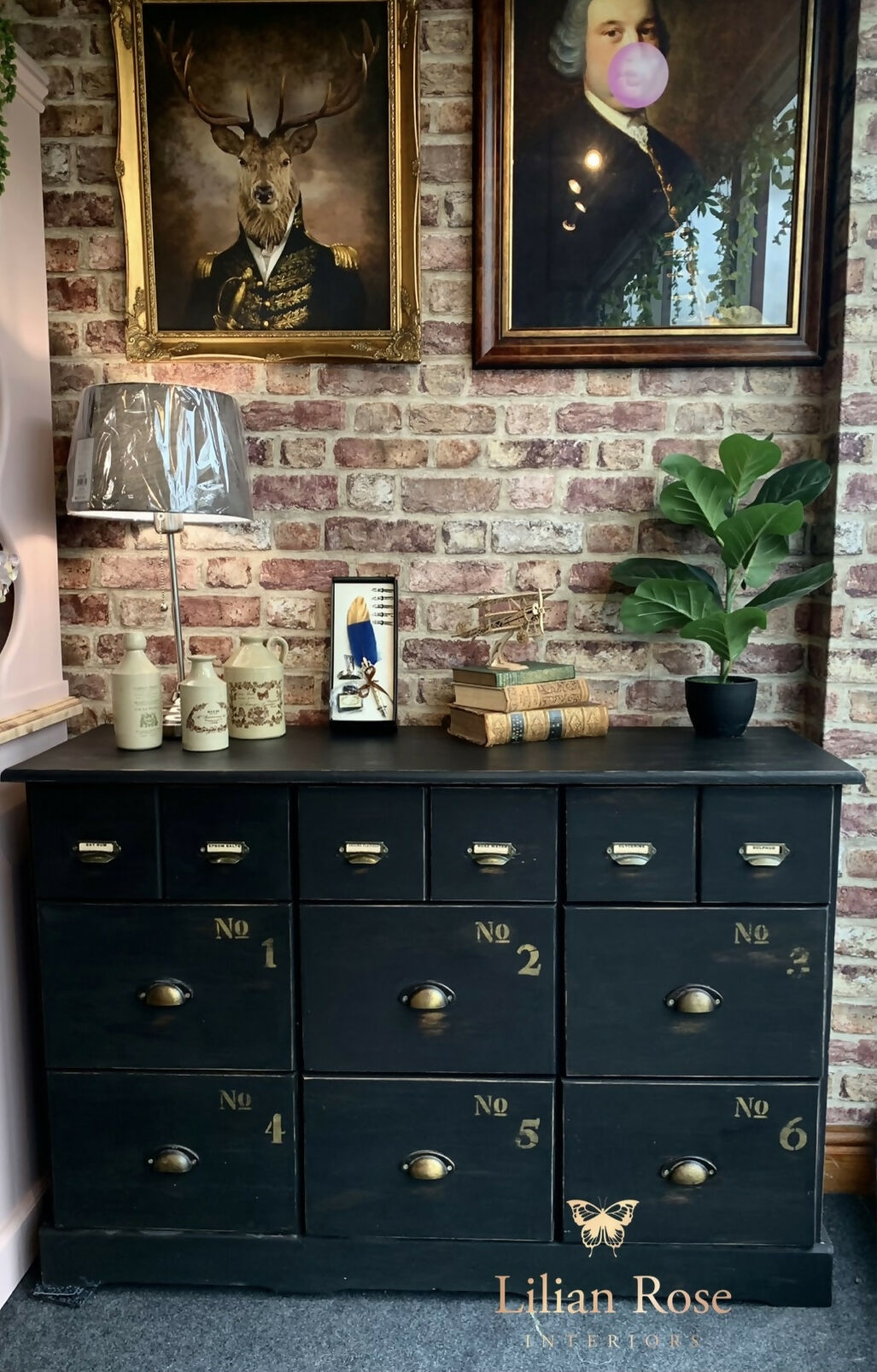 Faux antique apothecary drawers