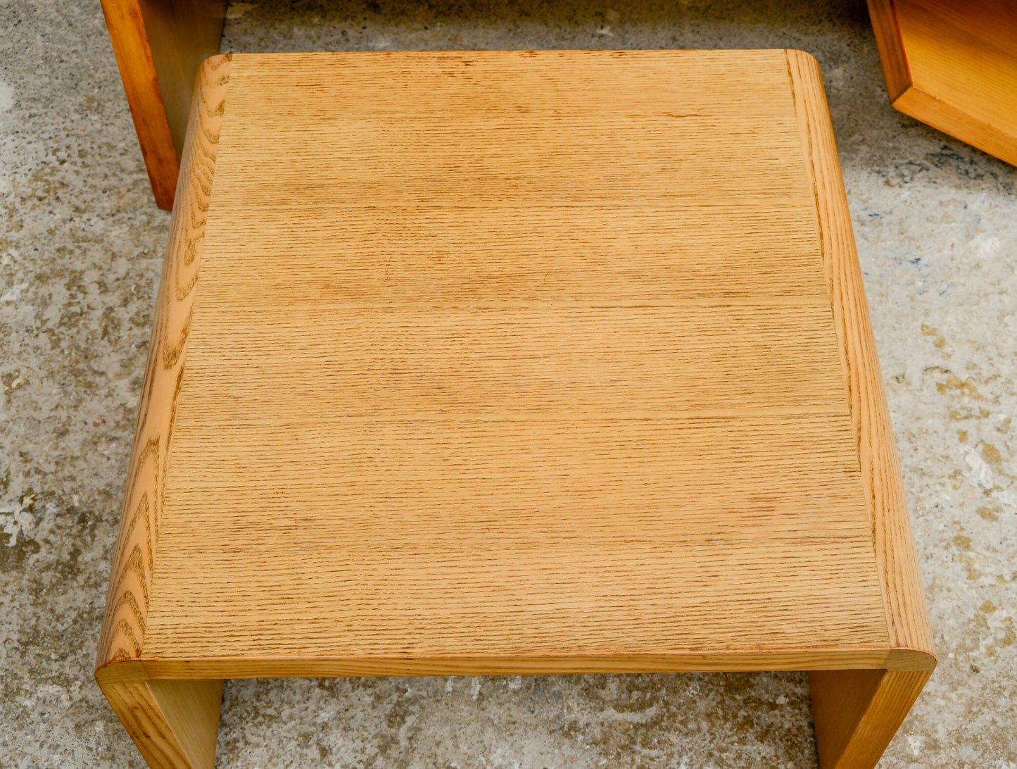 MCM Coffee Table with Nesting Table - Paperclip Design - 1970s Dutch? Oak or Ash