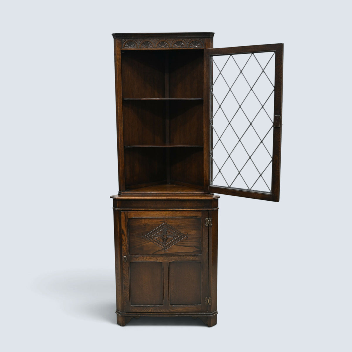 Jaycee Corner Cabinet with Lower Cupboard & 3 Shelves FREE UK Delivery*