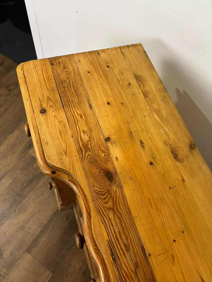 Vintage Stripped Pine Dresser Base / Sideboard