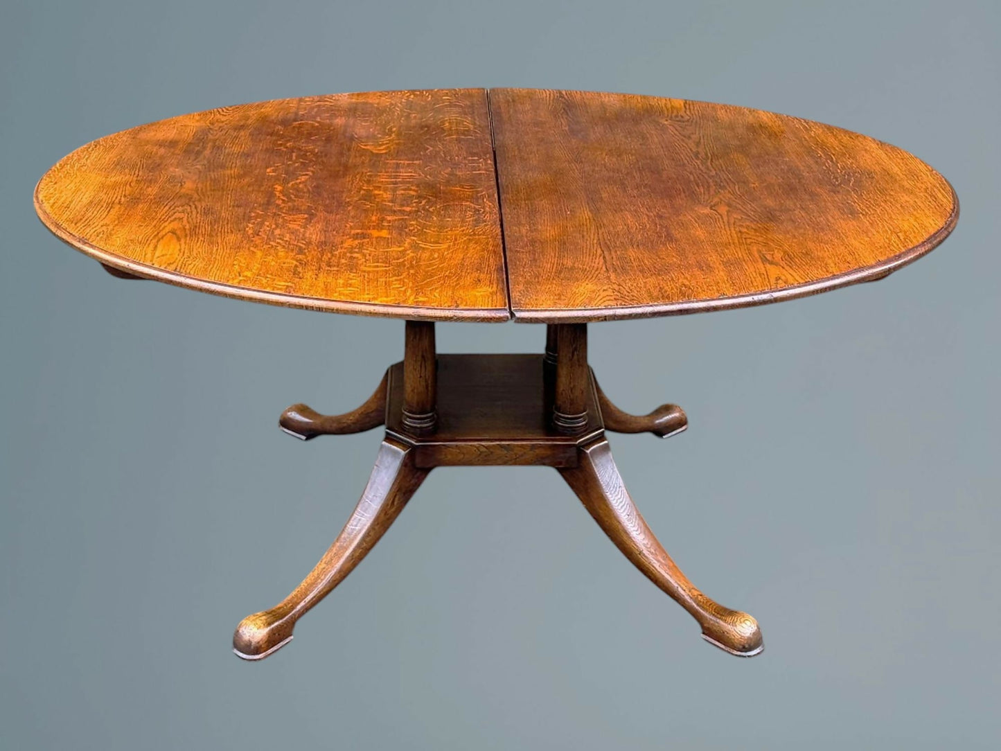 George III Revival Oak Extending Dining Table Titchmarsh Goodwin