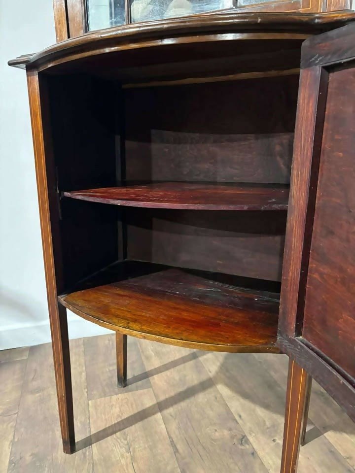 Edwardian Inlaid Mahogany Sheraton Revival Display Cabinet