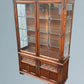 Wood Bros Old Charm Oak Display Cabinet Tudor Brown