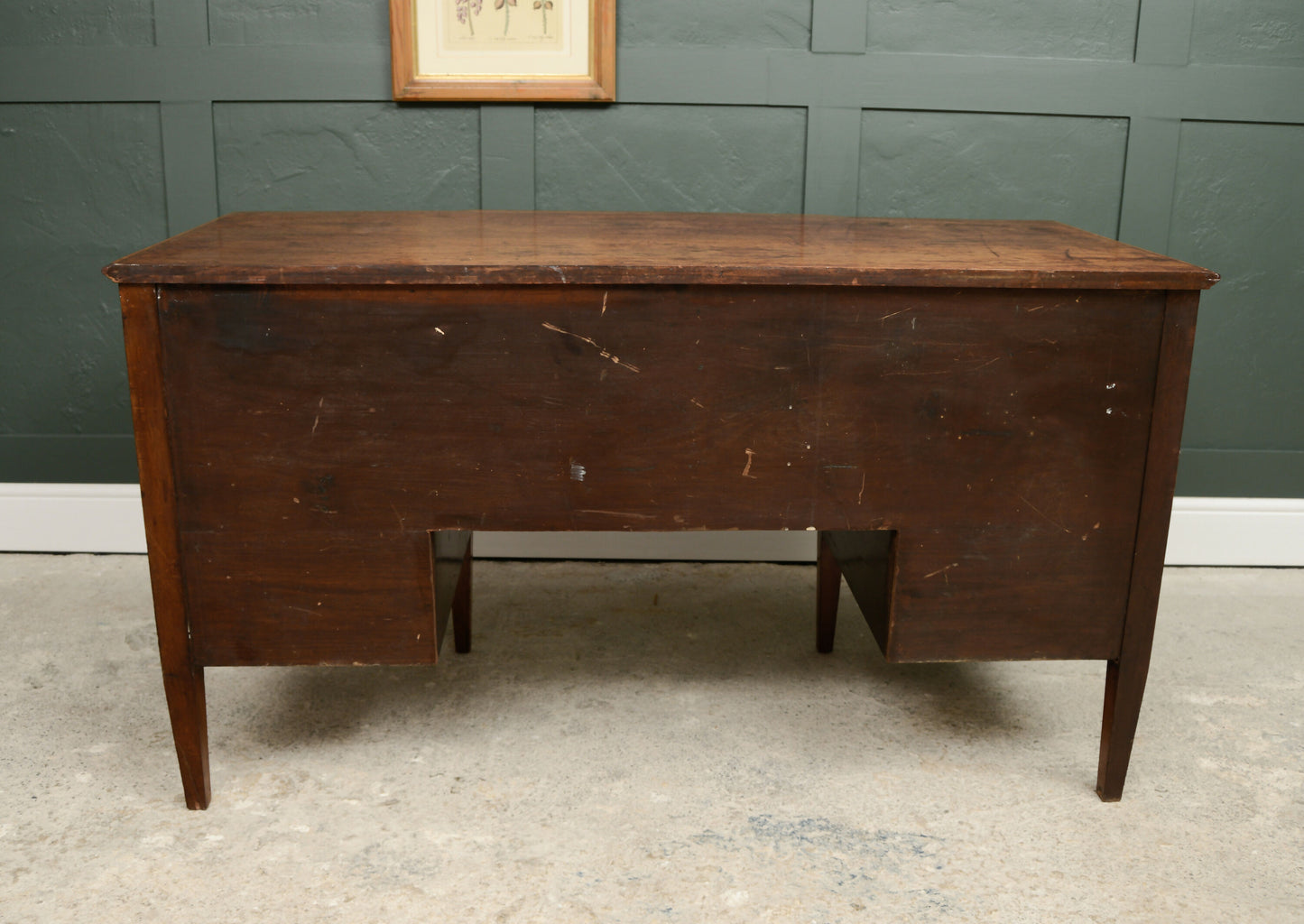 Vintage Mahogany Pedestal Desk - Kneehole - With Drawers