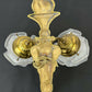 Pair of Wall Lights Vintage French Ornate Double Arm Glass Sconces LOT 6477