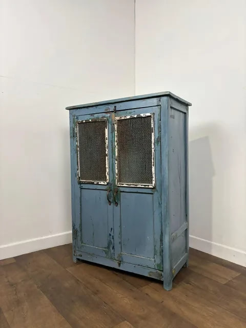 Reclaimed Indian Blue Distressed Cupboard