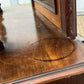 Vintage Walnut Bookcase / Cupboard With Fitted Shelves & Drawer