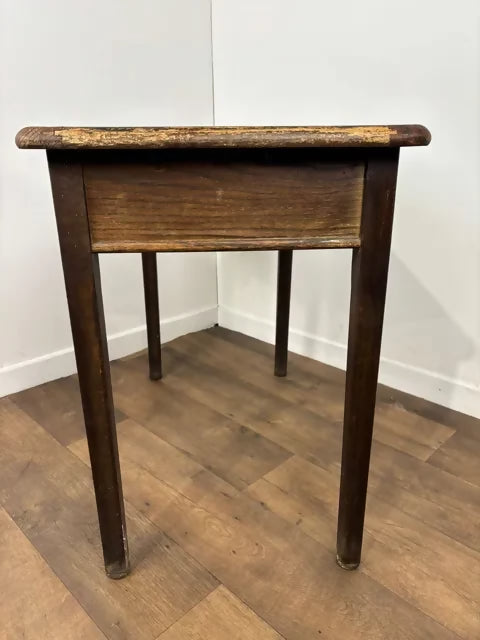 Vintage Oak Rustic Table With Drawer