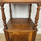 Bedside Table Antique French Style Marble Top Oak Cabinet Nightstand LOT 6243