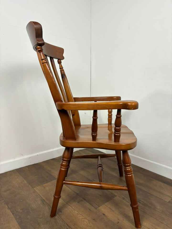 Reproduction Antique Pine Farmhouse Carver Chair