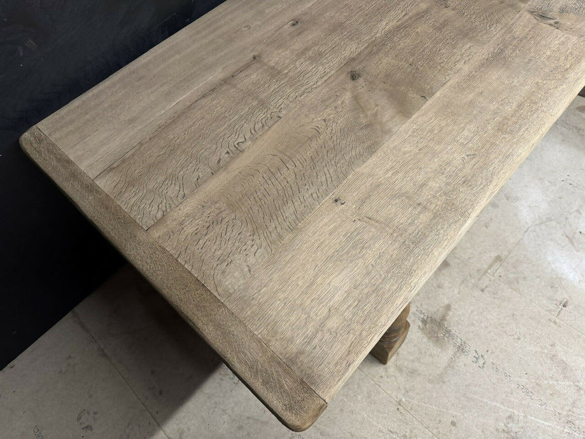 Rare Deep Large Oak Farmhouse Dining Table