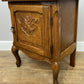 Bedside Table Vintage French Louis Style Oak Nightstand Carved Cabinet LOT 6300