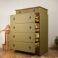 Vintage Upcycled Stag A Range Tallboy Chest of Drawers