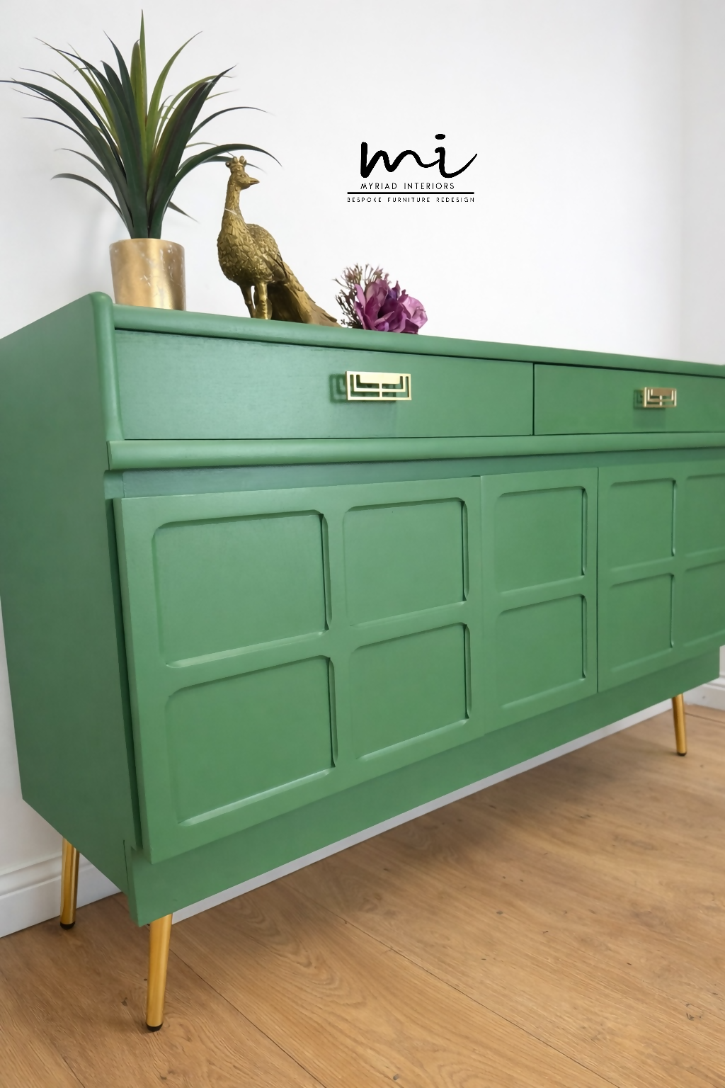 Refinished Mid Century Bright Green Nathan Sodeboard, drinks cabinet, TV stand, media unit