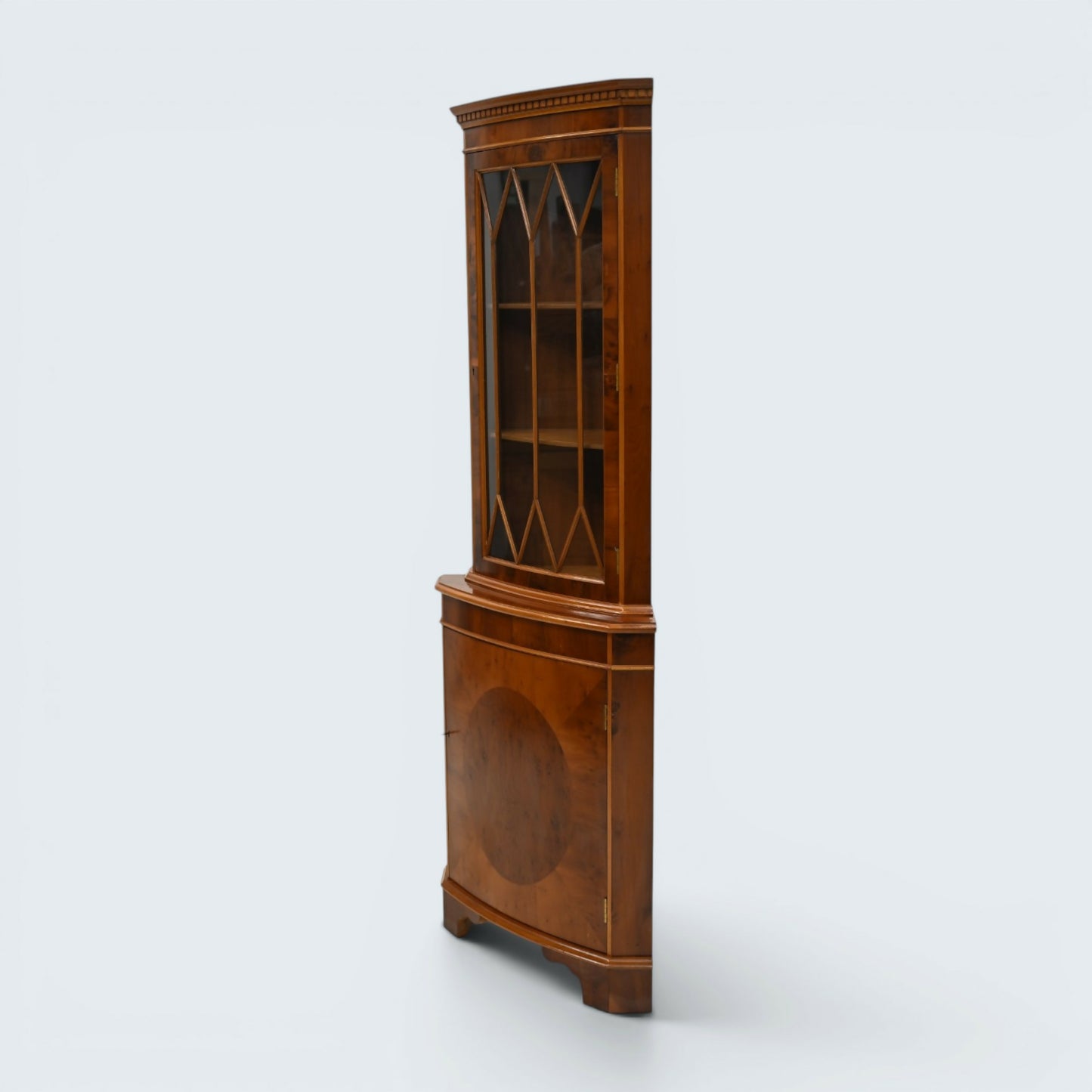 Georgian Style Corner Display Cabinet with Cupboard Glass Door FREE UK Delivery*