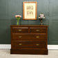 Edwardian Stained Pine Chest of Drawers - 2 Over 2 - Mahogany Finish