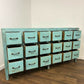 Vintage Indian Reclaimed Rustic Sideboard With 18 Drawers - In Duck Egg Blue