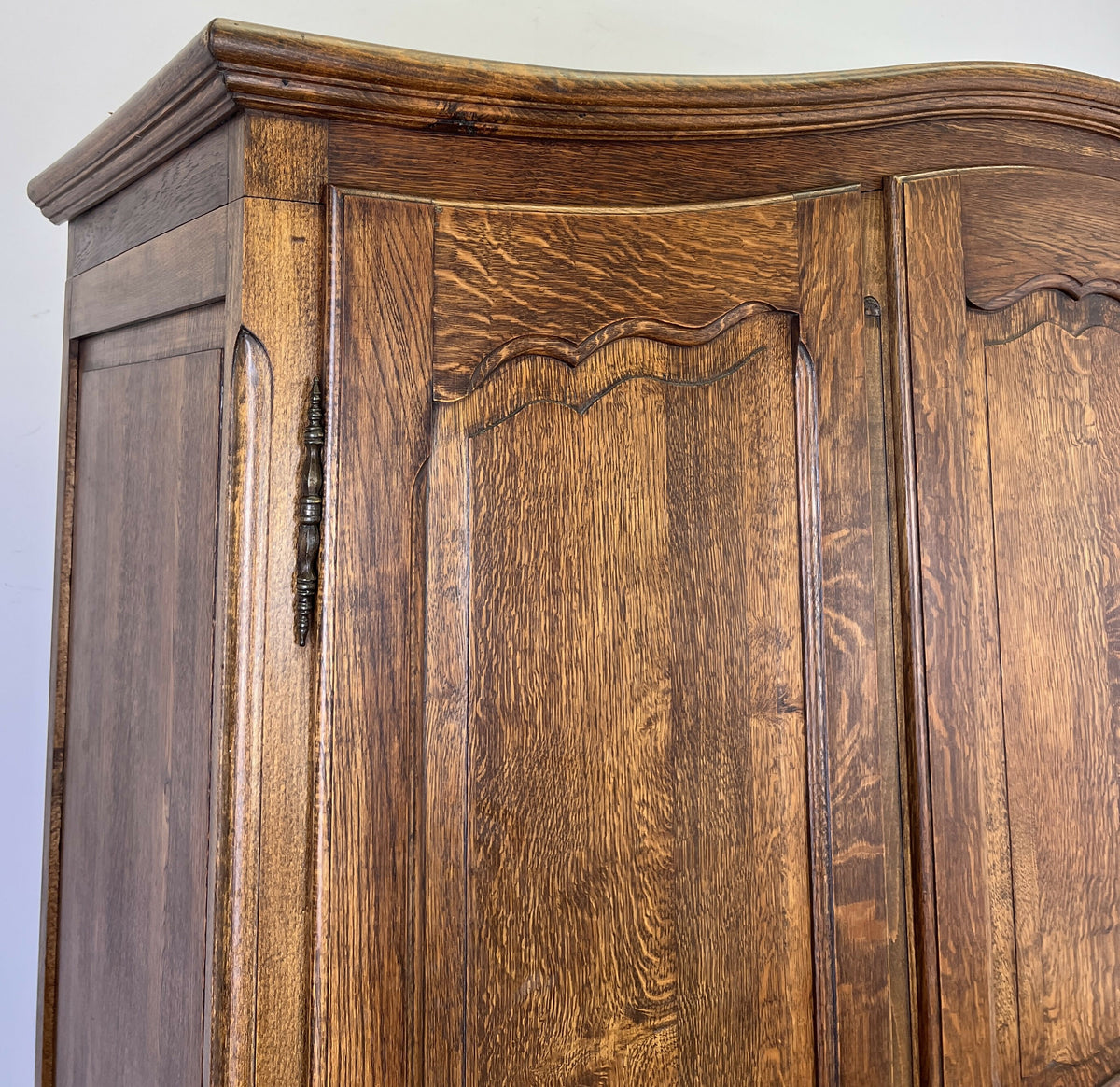 Wardrobe Vintage French Louis XVI Style Oak Three Door Carved Armoire LOT 6507