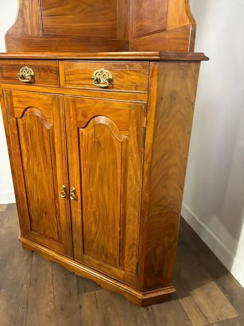 Modern Bespoke Walnut Inlaid Double Corner Cabinet
