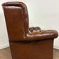 Brown Leather Button Back Chesterfield Arm Chair