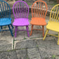 Hand Painted Multi Coloured Dining Chairs