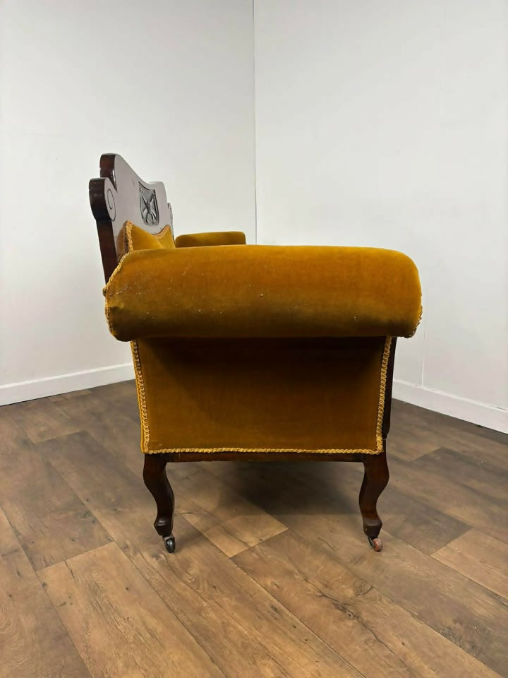 Edwardian Mahogany Framed Salon Settee