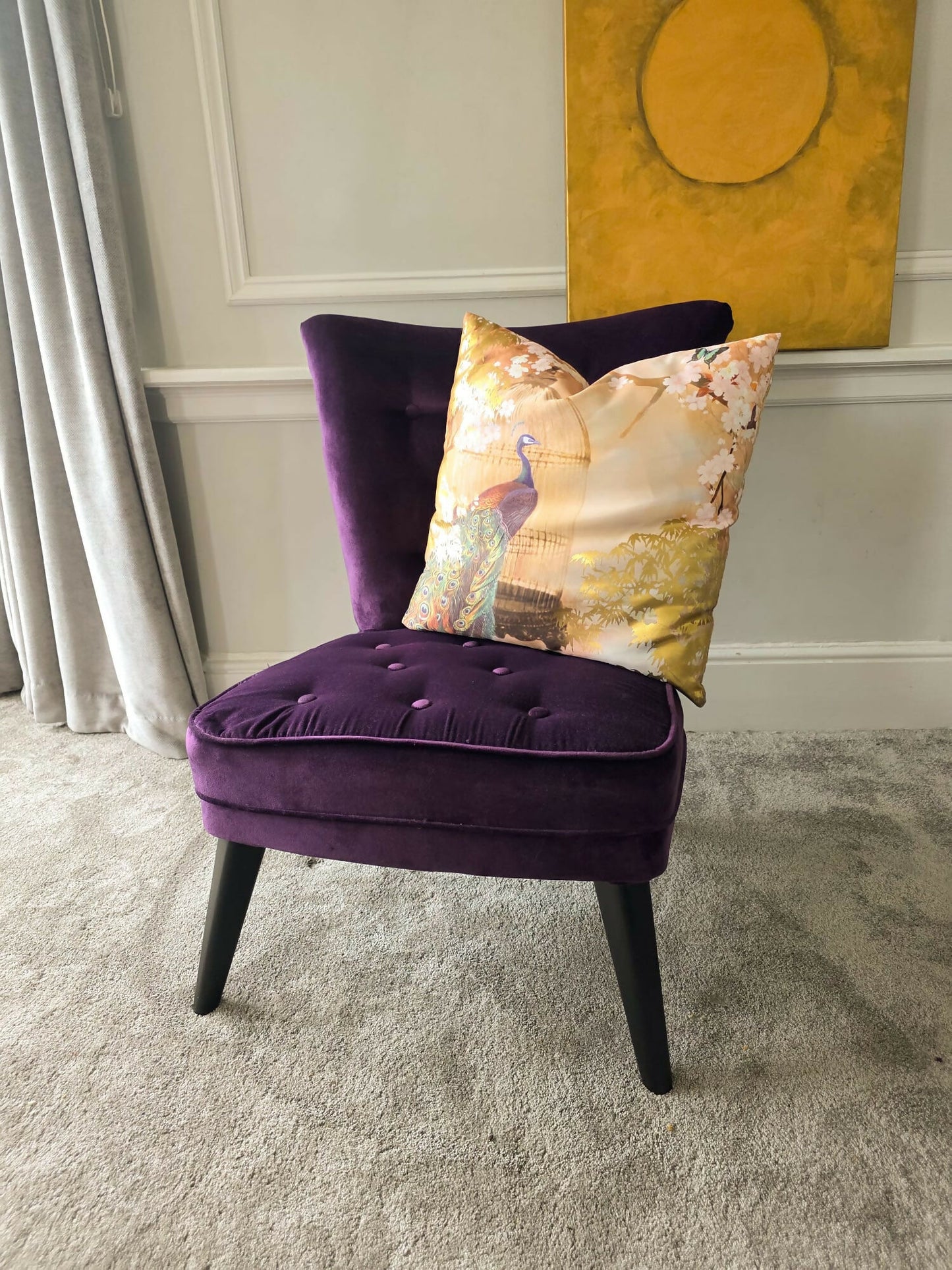 MCM Cocktail Chair. Plush Top Quality Cotton Velvet. Restored and Reupholstered.